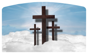 DACRO-106-BL Three Crosses (Clouds) Blue